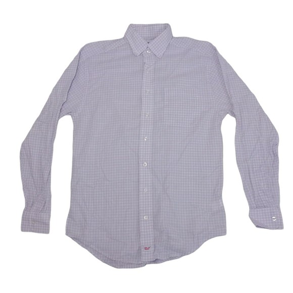 Vineyard Vines Men's‎ Small Shirt Long Sleeve Button Up Magenta Plaid - Picture 1 of 10